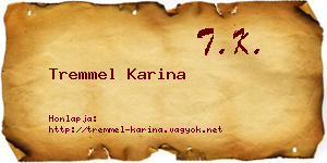 Tremmel Karina névjegykártya